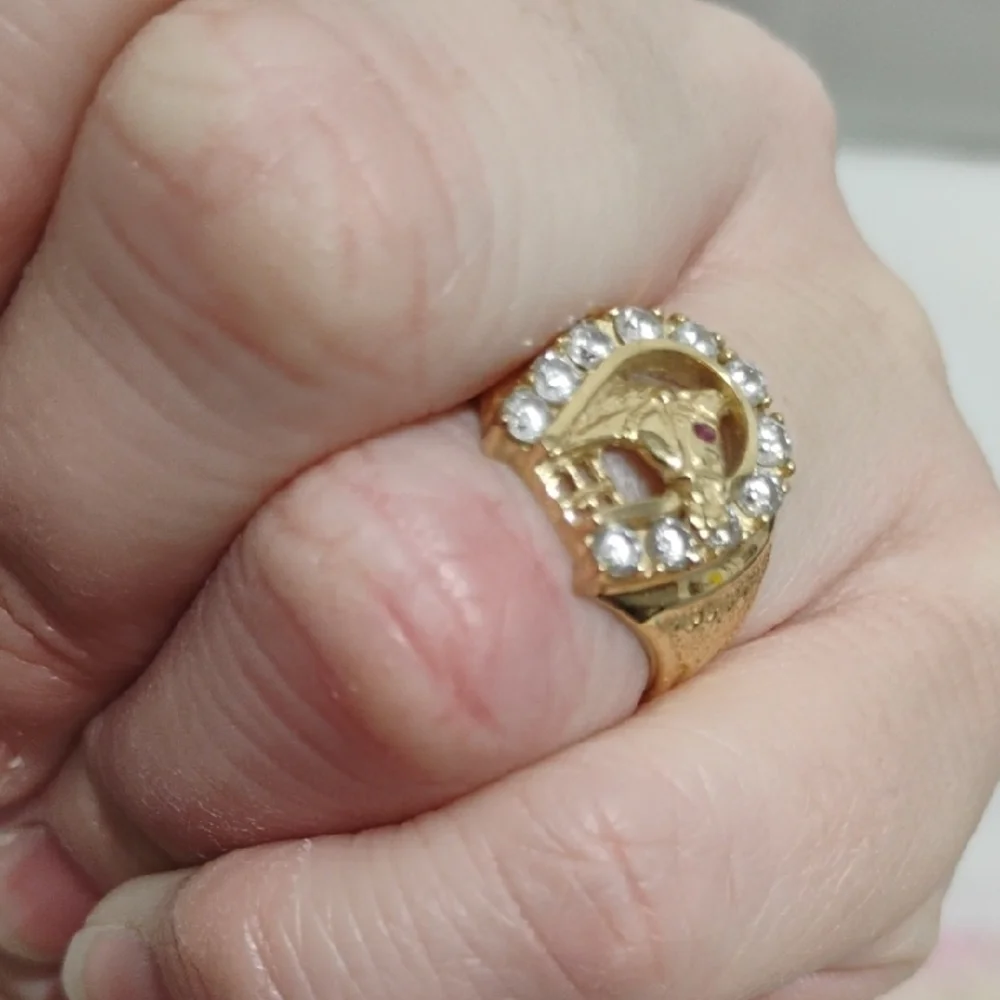 Vintage 14kt Yellow Gold W Diamonds & Ruby rare gorgeous